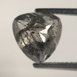 3.34 Ct Natural Diamond Pear Shape Salt and Pepper, 9.03 mm X 8.89 mm X 5.49 mm Fancy Grey Rose Cut Natural Loose Diamond SJ62/06