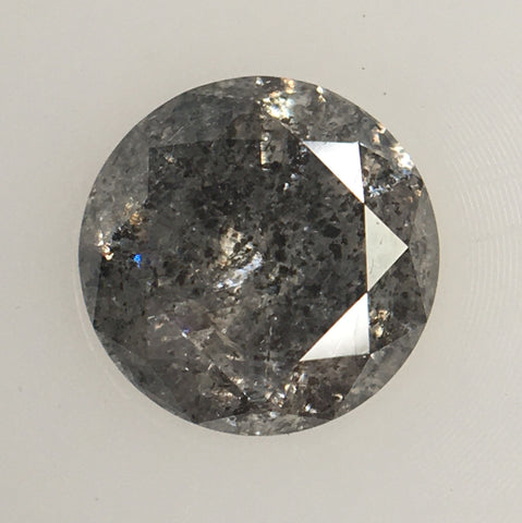 0.38 Ct Natural Loose Diamond Round Brilliant Grey Salt And Pepper Color i3 Clarity 4.60 MM x 2.75 MM, Round Diamond SJ61/37