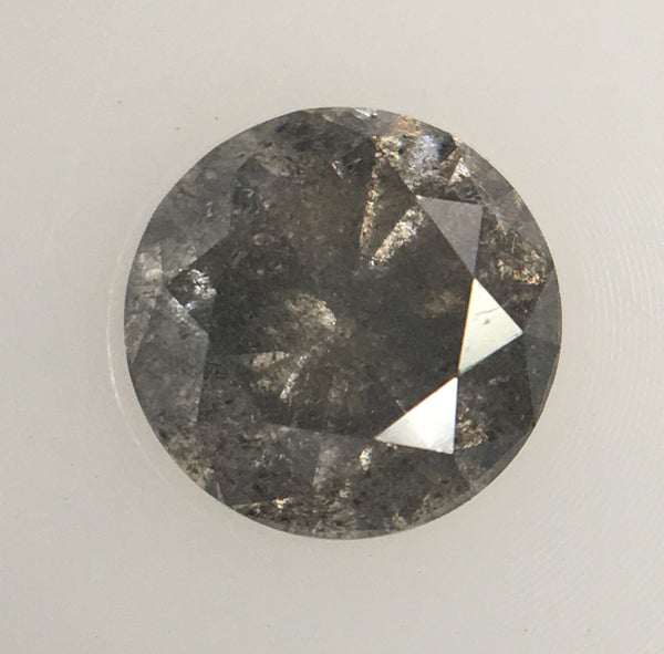 0.41 Ct Natural Loose Diamond Round Brilliant Grey Salt And Pepper Color i3 Clarity 4.62 MM x 2.94 MM, Round Diamond SJ61/38