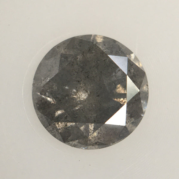 0.37 Ct Natural Loose Diamond Round Brilliant Grey Salt And Pepper Color i3 Clarity 4.50 MM x 2.76 MM, Round Diamond SJ61/39