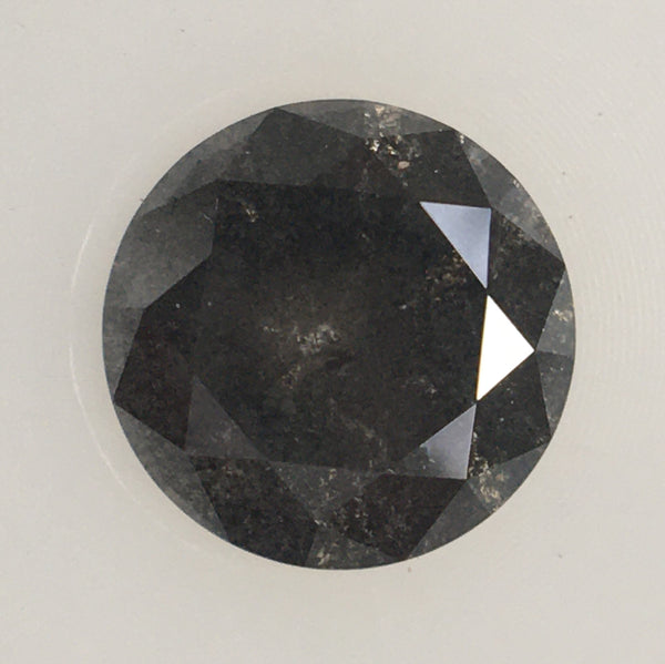 0.39 Ct Natural Loose Diamond Round Brilliant Cut Fancy Gray Black Color i3 Clarity 4.60 MM x 2.85 MM Size, Salt and Pepper Diamond SJ61/40