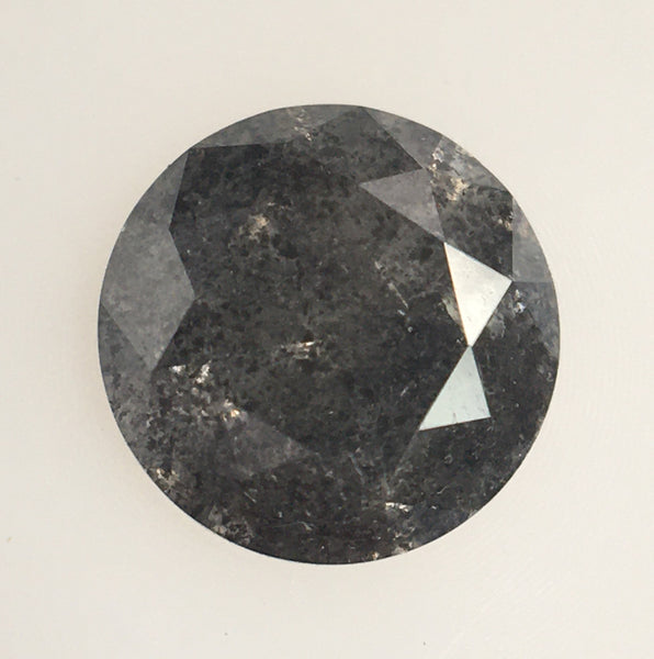 0.55 Ct Natural Loose Diamond Round Brilliant Cut Fancy Gray Black Color i3 Clarity 5.21 MM x 3.08 MM Size, Salt and Pepper Diamond SJ61/48