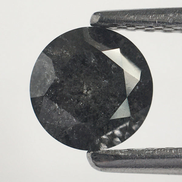 0.55 Ct Natural Loose Diamond Round Brilliant Cut Fancy Gray Black Color i3 Clarity 5.35 MM x 3.08 MM Size, Salt and Pepper Diamond SJ61/49