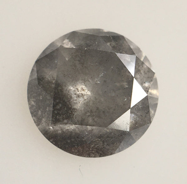 0.67 Ct Natural Salt and Pepper Brilliant Cut Diamond 5.49 MM x 3.41 MM Grey Black Color Loose Diamonds, Natural Loose Diamond SJ61/50