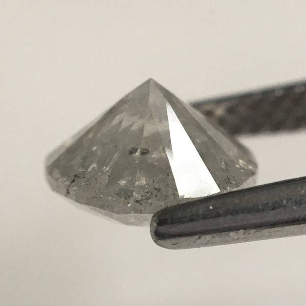 1.54 Ct Round Brilliant Cut Natural Loose Diamond, Fancy Gray 7.20 MM x 4.42 MM Milky Natural Diamond SJ63/33