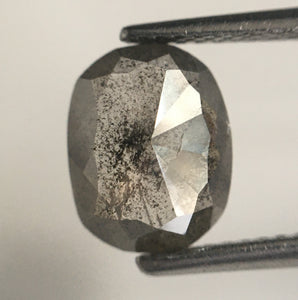 1.63 Ct Natural Loose Diamond Oval Shape Fancy Gray 8.93 MM x 7.04 MM x 2.70 MM, Grey Oval Shape Rose Cut Natural Loose Diamond SJ62/19