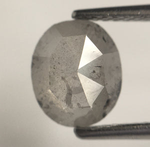 1.61 Ct Natural Loose Diamond Oval Shape Gray Color 8.27 MM x 6.96 MM x 3.29 MM Gray Oval Shape Rose Cut Natural Loose Diamond SJ62/29