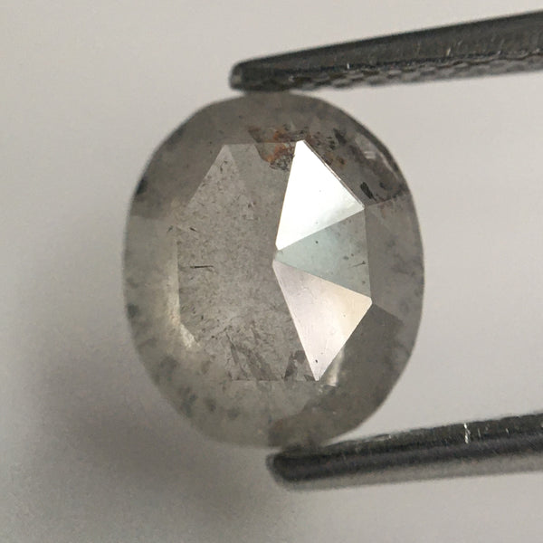 1.64 Ct Natural Loose Diamond Oval Shape Gray Color 8.24 MM x 6.95 MM x 3.31 MM Gray Oval Shape Rose Cut Natural Loose Diamond SJ62/54