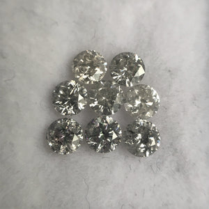 1.04 Ct Natural Loose Diamond, Salt and Pepper Diamond, I3 Clarity 3.15 MM to 3.20 MM Round Brilliant Cut Diamond ( 8 pcs ) SJ63/26