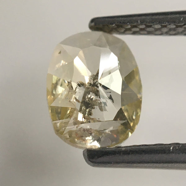 0.60 Ct Natural Loose Diamond Light Yellow Oval Shape Rose cut 6.68 MM X 5.19 MM X 1.81 MM Rose Cut Natural Loose Diamond For Ring SJ64/27