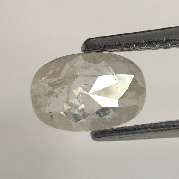 0.72 Ct Oval Shape Gray Natural Loose Diamond, 7.54 MM X 5.08 MM X 2.05 MM Light Gray Oval Shape Rose Cut Natural Loose Diamond SJ64/30