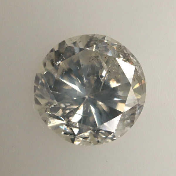 0.52 Ct Round Brilliant Cut Natural Loose Diamond, 5.00 MM x 3.23 MM Gray White Color i3 Clarity Natural Loose Diamond SJ63/37