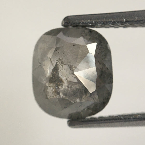 1.55 Ct Gray Black Oval Shape Rose Cut Natural Loose Diamond 7.93 mm X 6.97 mm X 2.85 mm Faceted Rose Cut Diamond Loose SJ07/30