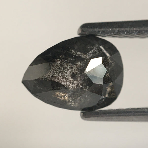 1.03 Ct Pear Shape Gray Rose Cut Natural Loose Diamond, 7.39 MM x 5.39 MM x 3.02 MM Loose Diamond, Rose Cut Diamond SJ65/23