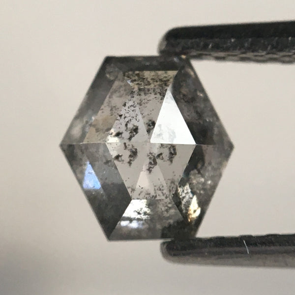 0.60 Ct Hexagon Shape Gray Color Natural Loose Diamond, 5.30 mm x 5.61 mm x 2.68 mm Geometry Shape Natural Loose Diamond SJ66/13