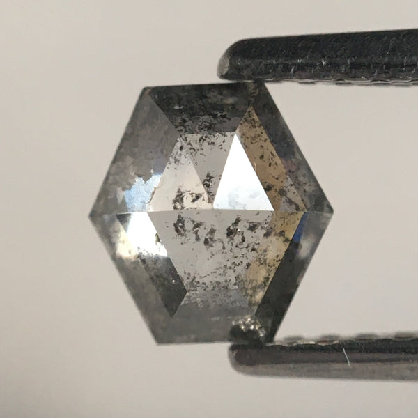 0.60 Ct Hexagon Shape Gray Color Natural Loose Diamond, 5.30 mm x 5.61 mm x 2.68 mm Geometry Shape Natural Loose Diamond SJ66/13