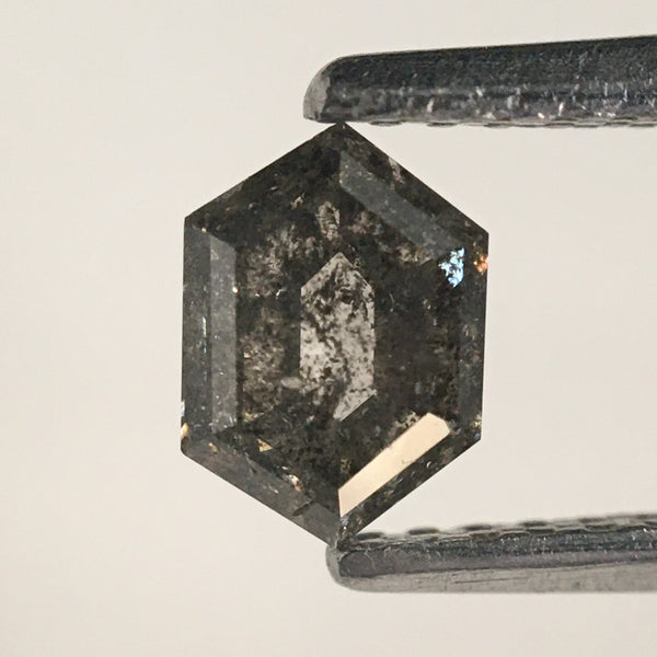 0.61 Ct Hexagon Shape Salt and Pepper Natural Loose Diamond, 5.86 mm x 4.17 mm x 2.86 mm Geometry Shape Natural Loose Diamond SJ66/19