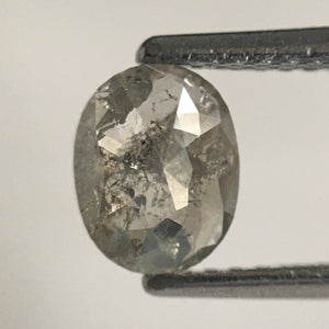 0.94 Ct Oval Shape Gray Natural Loose Diamond, 6.47 MM X 5.14 MM X 2.86 MM Fancy Gray Oval Shape Rose Cut Natural Loose Diamond SJ64/33
