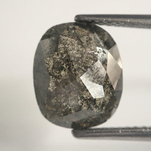 2.59 Ct Oval Shape Grey Black Color Natural Loose Diamond 10.29 mm X 8.70 mm X 3.07 mm Oval Shape Rose Cut Natural  Loose Diamond, SJ07/13