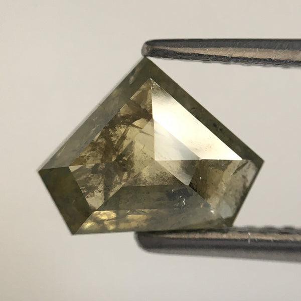 1.78 Ct Natural Loose Diamond Greenish Color Shield Shape, 7.06 mm X 9.15 mm X 3.62 mm Fancy Shape Loose diamond Use for Jewelry SJ14/17