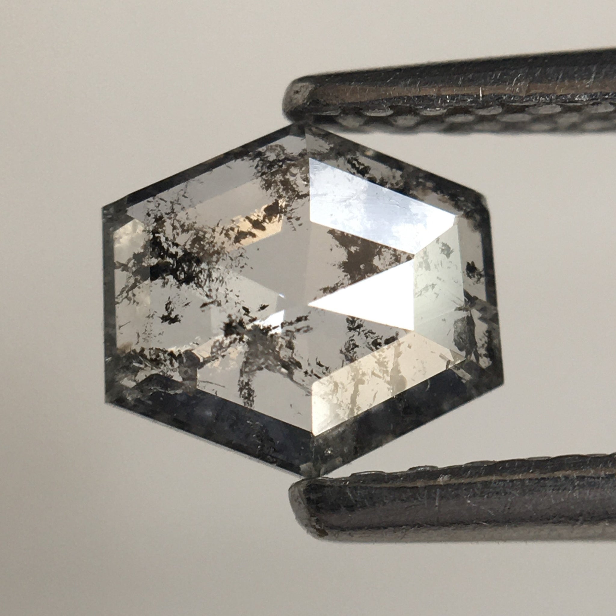 0.46 Ct Natural Loose Diamond Salt and Pepper Hexagon Shape, 5.29 MM x 5.78 MM x 1.60 MM Geometry Shape Natural Loose Diamond SJ66/42