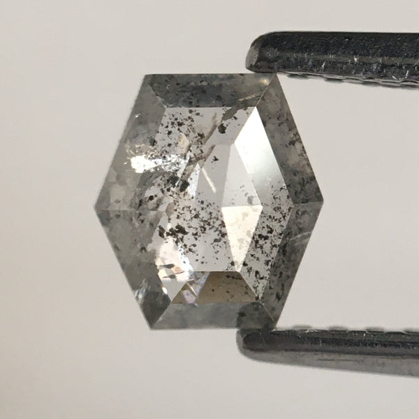 0.50 Ct Hexagon Shape Salt and Pepper Natural Loose Diamond, 4.94 MM x 5.47 MM x 1.91 MM Geometry Shape Natural Loose Diamond SJ66/44