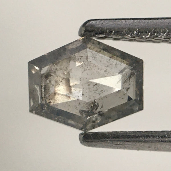 0.44 Ct Hexagon Shape Natural Salt and Pepper Loose Diamond, 4.80 mm x 5.75 mm x 1.82 mm Geometry Shape Natural Loose Diamond SJ66/21
