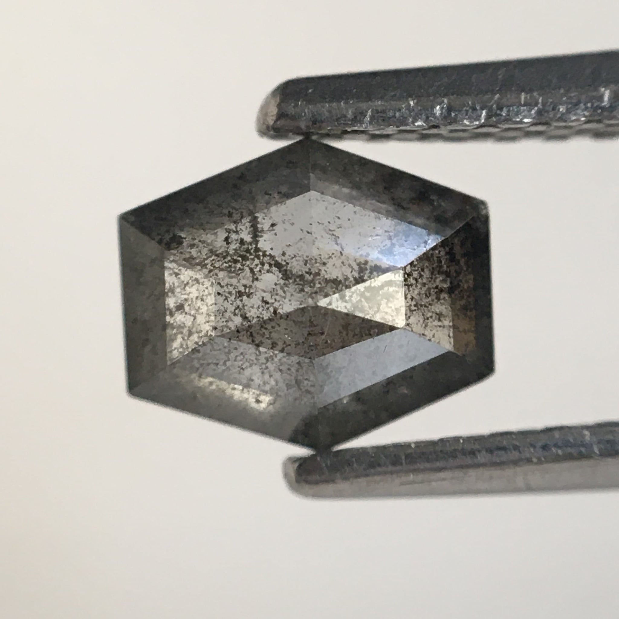0.52 Ct Hexagon Shape Salt and Pepper Natural Loose Diamond, 4.91 MM x 5.76 MM x 2.42 MM Geometry Shape Natural Loose Diamond SJ66/40