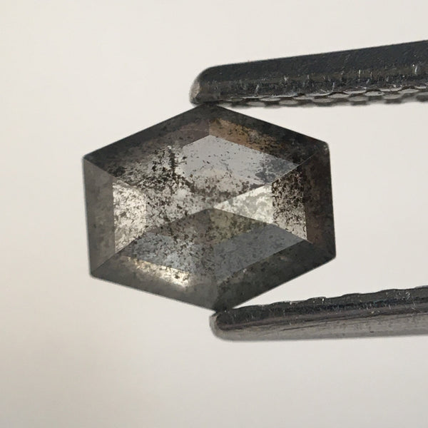0.52 Ct Hexagon Shape Salt and Pepper Natural Loose Diamond, 4.91 MM x 5.76 MM x 2.42 MM Geometry Shape Natural Loose Diamond SJ66/40
