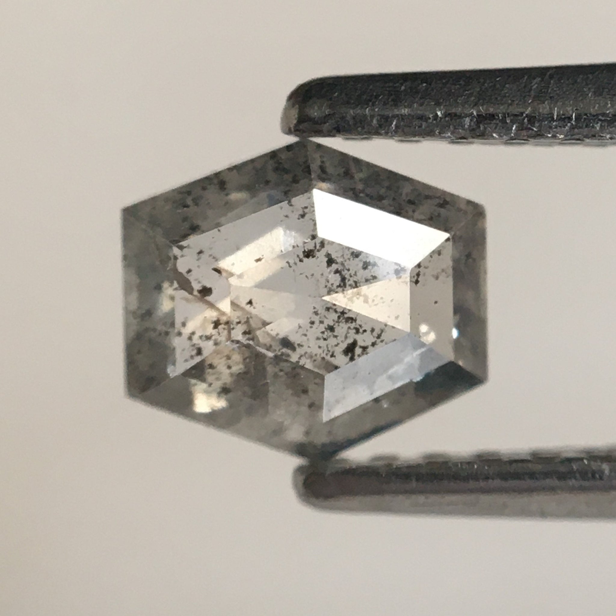 0.50 Ct Hexagon Shape Salt and Pepper Natural Loose Diamond, 4.94 MM x 5.47 MM x 1.91 MM Geometry Shape Natural Loose Diamond SJ66/44