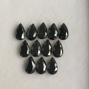 Pear Shape Brilliant Cut Natural Loose Diamond, 3.00 mm x 4.00 mm Heated Black Color Diamond, Pear Cut Natural Loose Diamond SJBUY