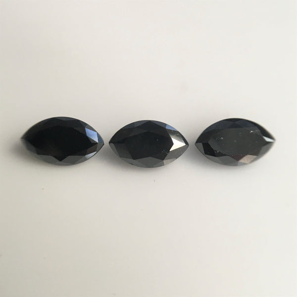 Marquise Shaped Natural Brilliant Cut Loose Diamond, 6.00 mm x 3.00 mm Heated Black Diamond, Brilliant Cut Loose Diamond SJBUY