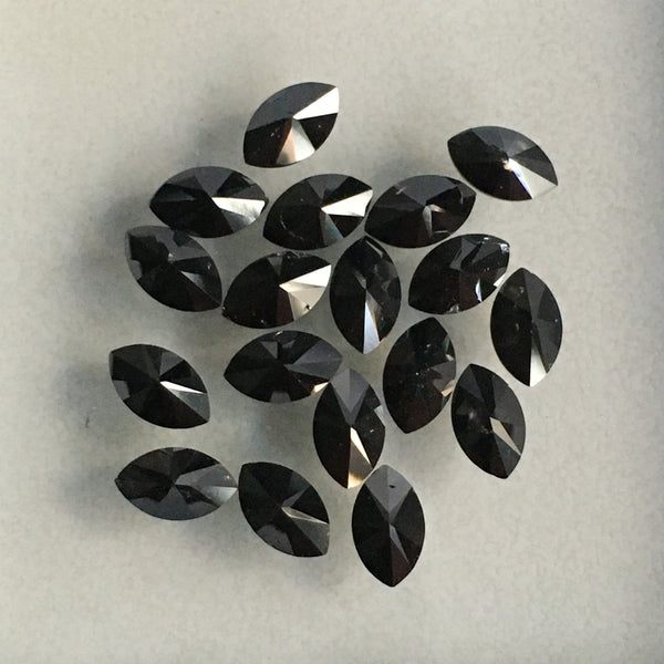 Marquise Shaped Natural Brilliant Cut Loose Diamond, 6.00 mm x 3.00 mm Heated Black Diamond, Brilliant Cut Loose Diamond SJBUY