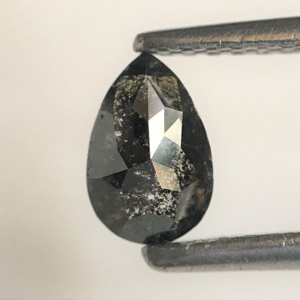 0.49 Ct Pear Shape Gray Rose Cut Natural Loose Diamond, 6.24 MM x 4.10 MM x 2.40 MM Loose Diamond, Rose Cut Diamond, SJ65/44