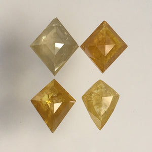 3.29 Ct Kite Shape Rose Cut Natural Loose Diamond Fancy Color 4 Pcs, 7.57 mm to 8.93 mm Kite Shape Loose Diamond, Rose Cut Diamond SJ67/15