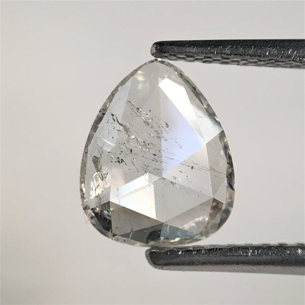 0.86 Ct White Color Pear Shape Natural Diamond, 8.59 mm x 7.04 mm x 1.76 mm Rose cut Pear Shape Antique Loose Diamond SJ39/52