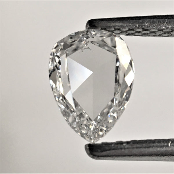 0.51 Ct Pear Shape Natural Diamond, White Pear Rose Cut Loose Diamond, 6.50 mm x 4.95 mm x 1.85 mm VVS Clarity F Color Loose Diamond AJ08/14