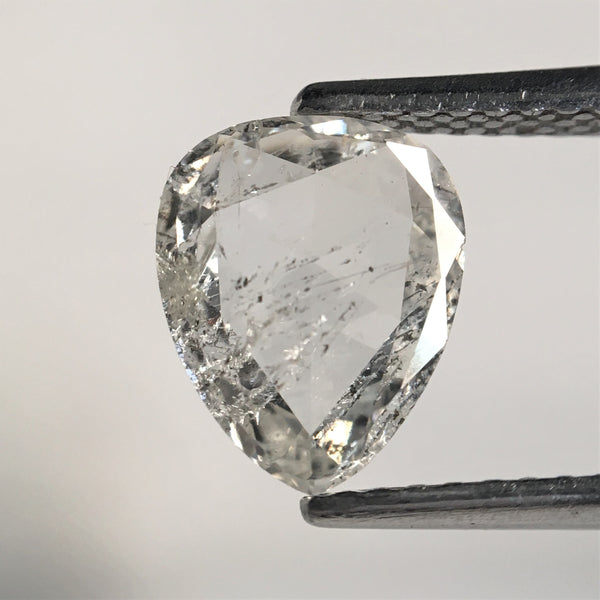 0.86 Ct White Color Pear Shape Natural Diamond, 8.59 mm x 7.04 mm x 1.76 mm Rose cut Pear Shape Antique Loose Diamond SJ39/52