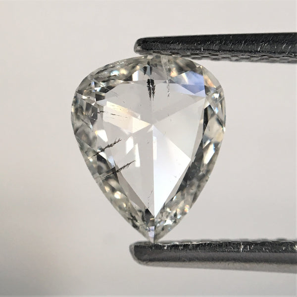0.79 Ct White Color Pear Shape Natural Diamond, 7.76 mm x 6.40 mm x 2.09 mm Rose cut Pear Antique Loose Diamond Diamond SJ39/53