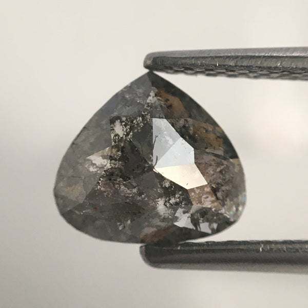 0.86 Ct Fancy Grey Black Pear shape Natural Loose Diamond, 6.71 mm X 4.90 mm X 2.38 mm Pear Cut Superb Quality Diamond SJ07/04