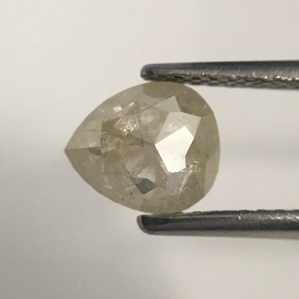 0.96 Ct Yellowish Grey Color 7.20 mm X 6.15 mm X 2.57 mm Pear Cut Loose Natural Diamond Gray Yellow Rose cut  Natural Loose Diamond SJ07/05
