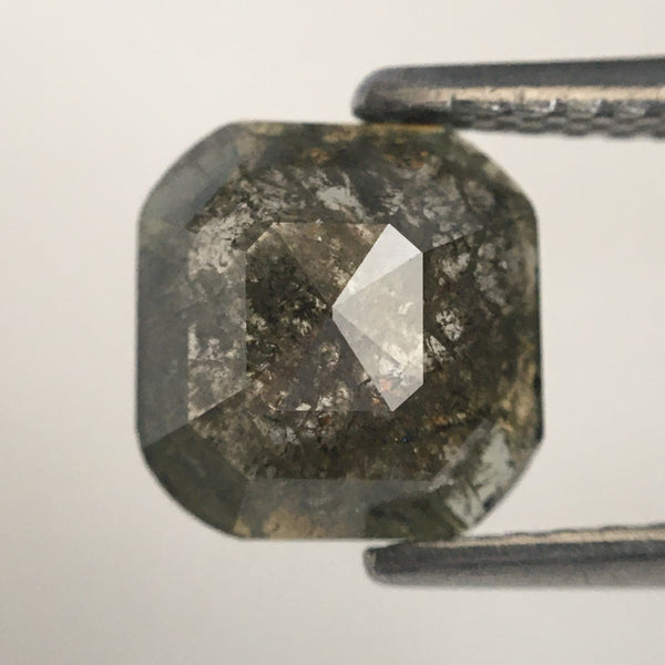 1.32 Ct 7.32 mm X 7.08 mm X 2.84 mm Grey Black Color Emerald Shape Natural Loose Diamond, Natural loose Diamond SJ07/16