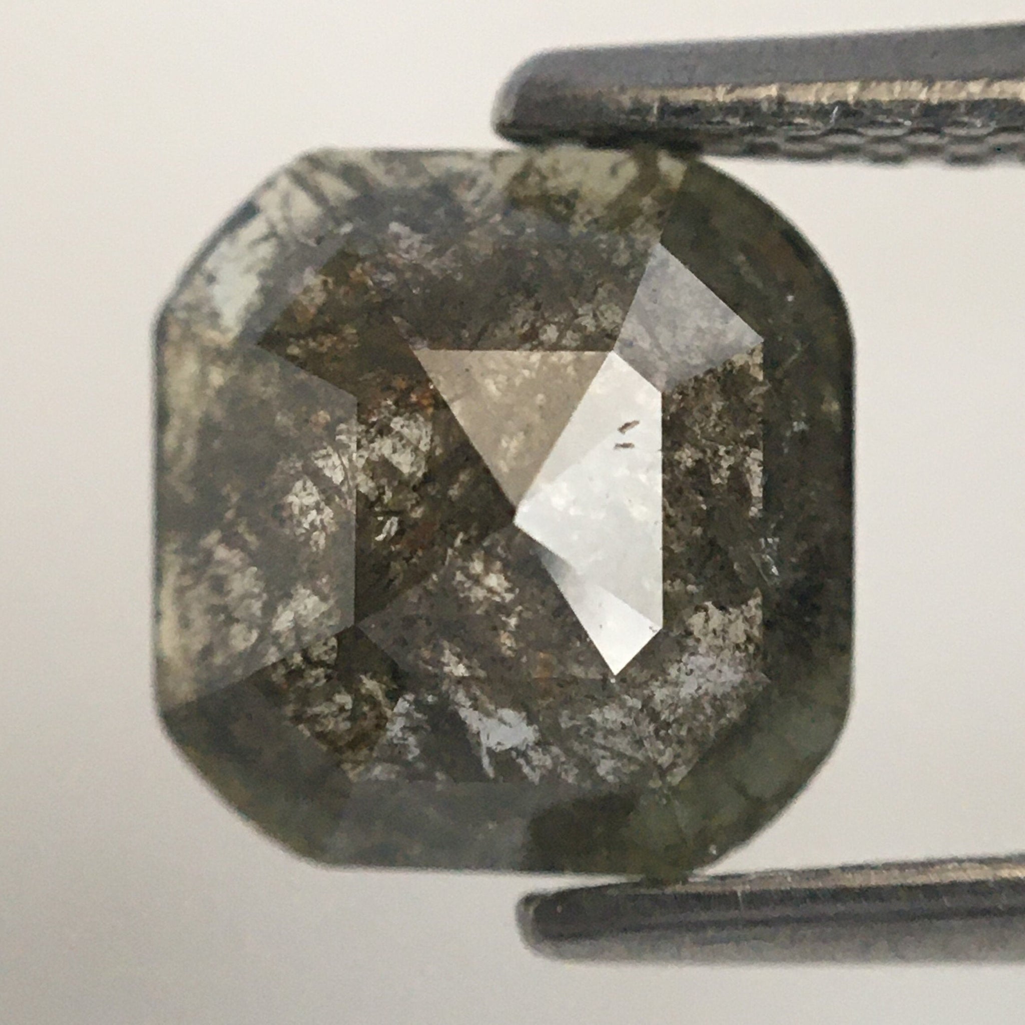 1.32 Ct 7.32 mm X 7.08 mm X 2.84 mm Grey Black Color Emerald Shape Natural Loose Diamond, Natural loose Diamond SJ07/16
