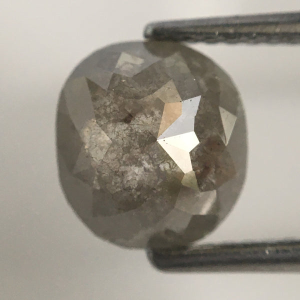 1.90 Ct Oval Shape Grey Color Natural Loose Diamond 8.08 mm X 7.44 mm X 3.49 mm Oval Shape Rose Cut Natural  Loose Diamond, SJ07/21