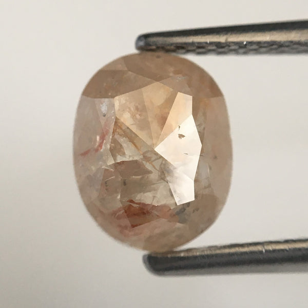 1.29 Ct Oval Shape Natural Diamond, 7.80 mm X 6.19 mm X 2.74 mm Reddish Grey Diamond, Oval Shape Rose Cut Natural Loose Diamond SJ07/50