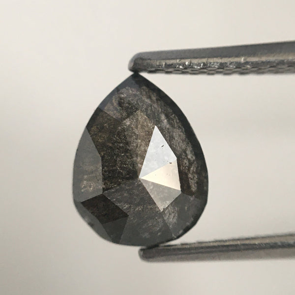 1.56 Ct Black color Natural Pear Shape loose Diamond, Natural Loose Diamond Pear Shape Black Grey  Color 8.27 mm X 6.53 mm X 3.48 mm SJ07/07
