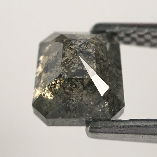 1.12 Ct Dark Grey Emerald Shape Natural Loose Diamond, 5.80 mm X 5.13 mm X 3.59 mm Emerald Shape Natural Loose Diamond SJ09/24