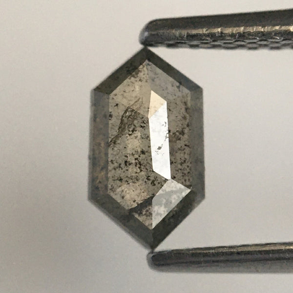 0.43 CT Hexagon Shape Natural Diamond, 7.21 mm X 4.11 mm X 1.55 mm Fancy Grey Color Hexagon Shape Diamond, Antique shape Diamond SJ07/55