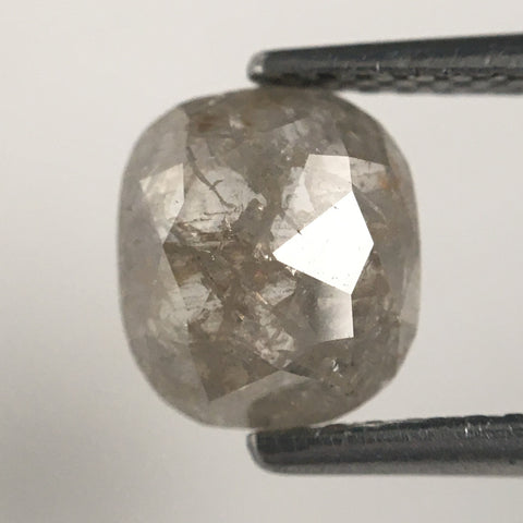 1.26 Ct Oval Shape Gray Natural Loose Diamond, 7.38 mm X 6.46 mm X 2.70 mm Rose Cut Flat Base Oval Natural Loose Diamond SJ05/19