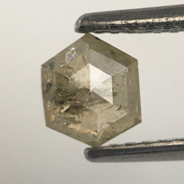 0.56 Ct Yellowish Brown Color Hexagon Shape Natural loose Diamond, 4.68 mm X 5.48 mm X 2.41 mm Diamond best for engagement Ring SJ05/24